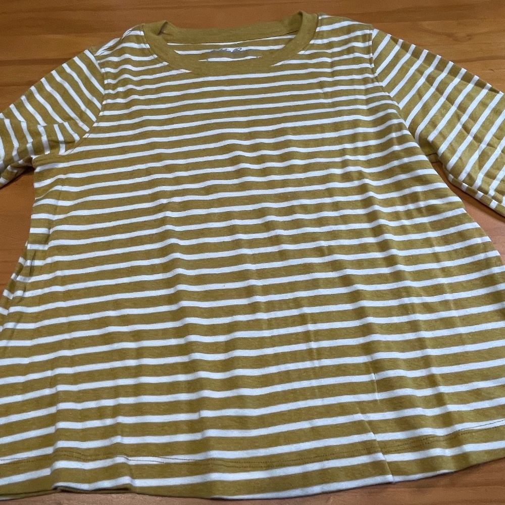 Eddie Bauer long-sleeved striped tee - women's size S
